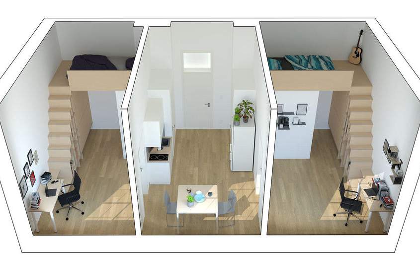 4400 Steyr, Blumauergasse 26 - Studentenwohnheim, Wohnung-miete, 474,00,€, 4400 Steyr(Stadt)