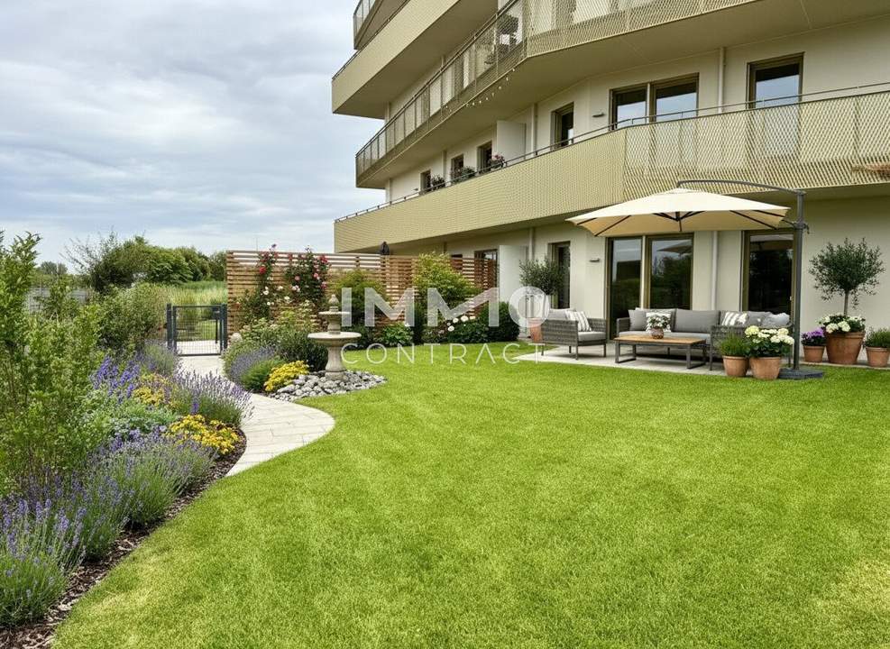 Neubau-Gartenwohnung: 3 Zimmer mit großer Terrasse &amp; viel Grün