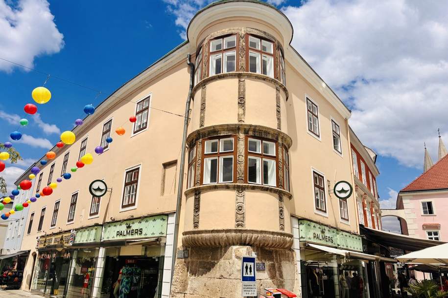 Die schönste Bühne für Ihr Unternehmen! 141 m² Erstbezug am Hauptplatz mit Erkerblick, Gewerbeobjekt-miete, 1.552,91,€, 2700 Wiener Neustadt(Stadt)