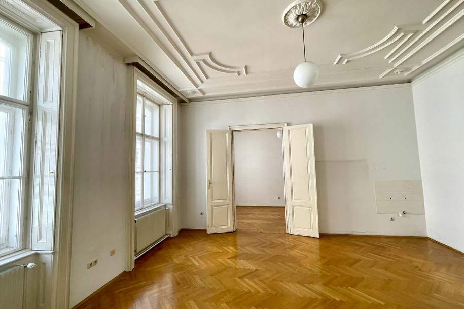 Lichtdurchflutete, repräsentative Ordination: Gründerzeit-Charme an der Staatsoper zu mieten, Gewerbeobjekt-miete, 3.822,78,€, 1010 Wien 1., Innere Stadt