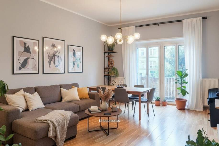 Vorgarten: Gemütliche Balkonwohnung + Idealer Grundriss + Sonniges Wohnzimmer + Teilbar auf 2-3 Zimmer, Wohnung-kauf, 330.000,€, 1200 Wien 20., Brigittenau