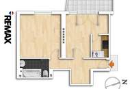 Sanierungsbedürftige 2-Zimmer-Balkon-Wohnung in U1-Nähe