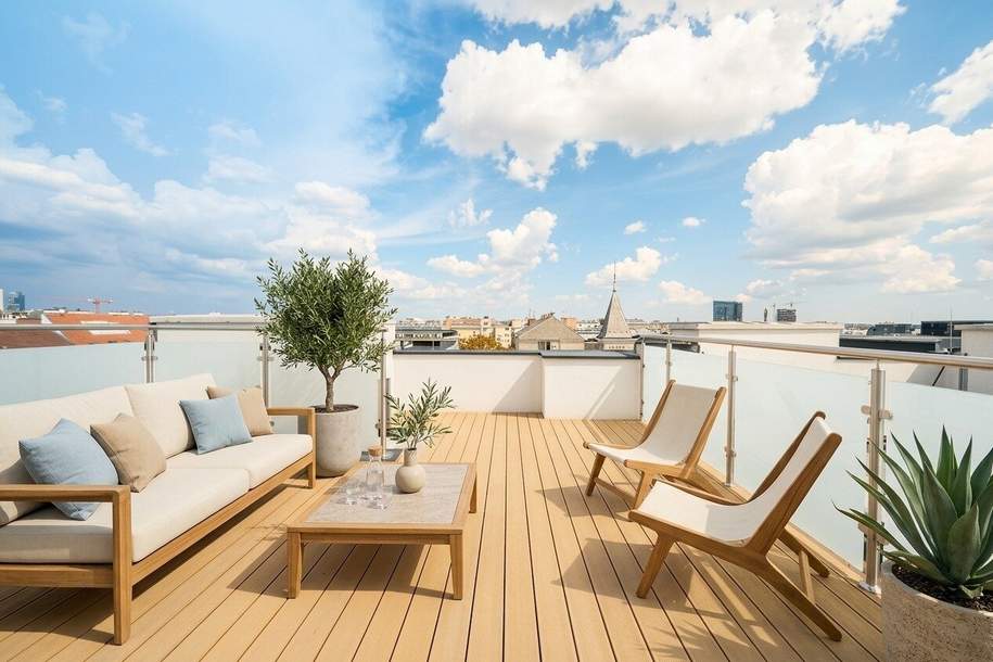 Über den Dächern des Stuwerviertels: elegante 3-Zimmer-Dachgeschosswohnung mit privater Dachterrasse nahe Prater, Wohnung-kauf, 1.150.000,€, 1020 Wien 2., Leopoldstadt
