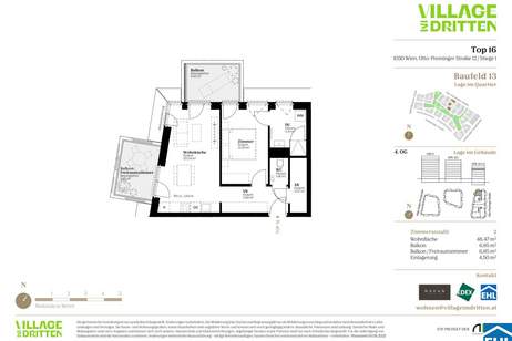 URBAN DAHEIM - VILLAGE IM DRITTEN, Wohnung-kauf, 354.000,€, 1030 Wien 3., Landstraße