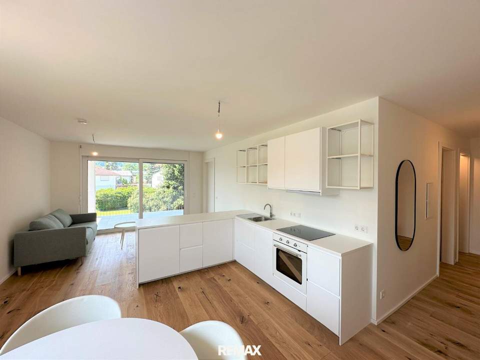 Zur Miete: Moderne, möblierte 2-Zimmer-Wohnung mit XL-Terrasse in Krumpendorf