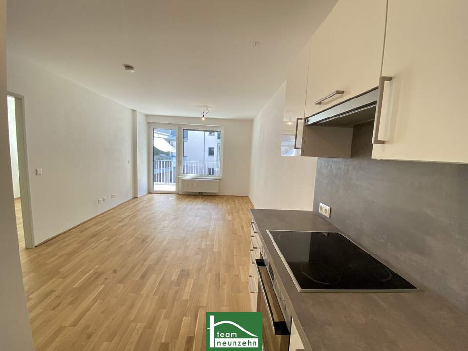 Moderne Neubauwohnung mit Innenhof-Balkon und Abstellraum nahe S-Bahn Jedlersdorf, Straßenbahn 26 und SCN!