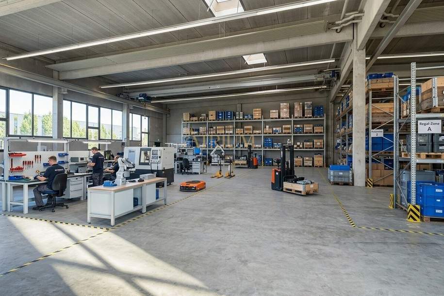 Platzmangel? Dann haben wir die Lösung. Imposante 7m Deckenhöhe mit ca. 810m² Nutzfläche und 40m² Bürotrakt., Gewerbeobjekt-miete, 6.300,00,€, 2483 Baden
