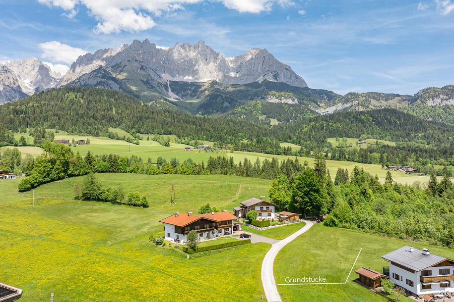 Zwei Grundstücke mit Planungsstudie am Fuße des Wilden Kaisers, Grund und Boden-kauf, 3.900.000,€, 6353 Kitzbühel