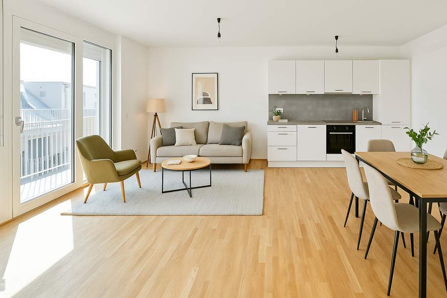 TRAUMHAFTE 3 ZIMMER WOHNUNG I ERSTBEZUG IN RUHELAGE, Wohnung-miete, 1.499,00,€, 1220 Wien 22., Donaustadt