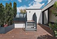 TRAUMBLICK und kuschliger KAMIN! Dachgeschoß-Maisonette mit 3 Terrassen! Garagenkauf im Haus möglich