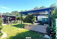 Mobilheim mit Terrasse auf Doppelparzelle