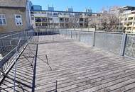 TERRASSENHIT, LORYSTRASSE, vermietete 50 m2 Neubau mit 38 m2 Terrasse, 2 Zimmer, Komplettküche, Duschbad, Parketten, 4. Liftstock