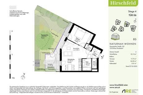 Hirschfeld: 2 Zimmer Wohnung Gartenjuwel! Provisionsfrei und Erstbezug, Wohnung-kauf, 259.000,€, 1210 Wien 22., Donaustadt