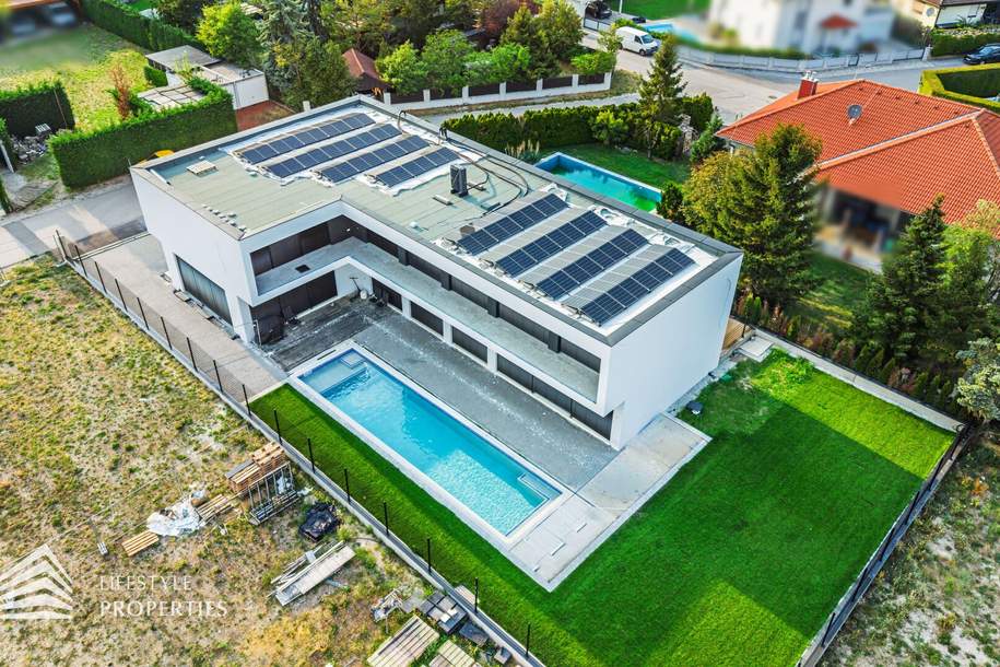 Exklusive Designvilla mit Firmensitz, 15-Meter-Pool &amp; 271 m² Fahrzeuggarage, Haus-kauf, 2.850.000,€, 2604 Wiener Neustadt(Land)