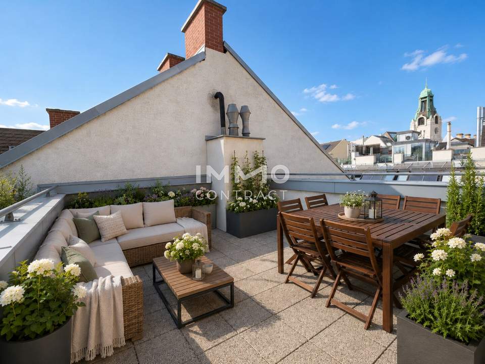 TOP Dachgeschoß-Wohnung mit attraktiven Terrassen bei Mahü, Spittelberg, Museumsquartier