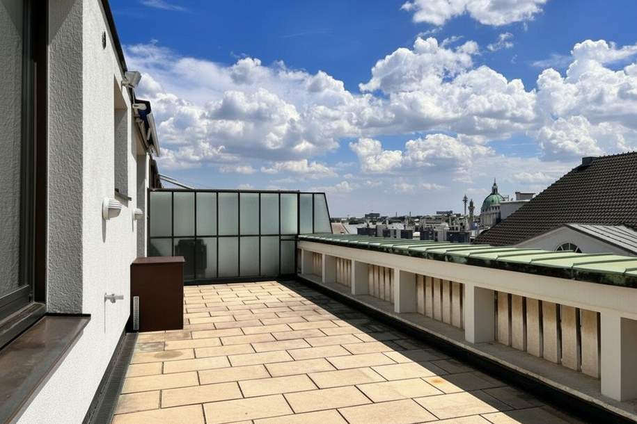 Ruhig gelegene 3 Zimmer Wohnung mit 40m² Terrasse im 9. Liftstock!, Wohnung-miete, 2.566,27,€, 1010 Wien 1., Innere Stadt