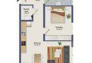 Attraktive 2-Zimmer-Wohnung mit Balkon & extrabreitem Tiefgaragenplatz