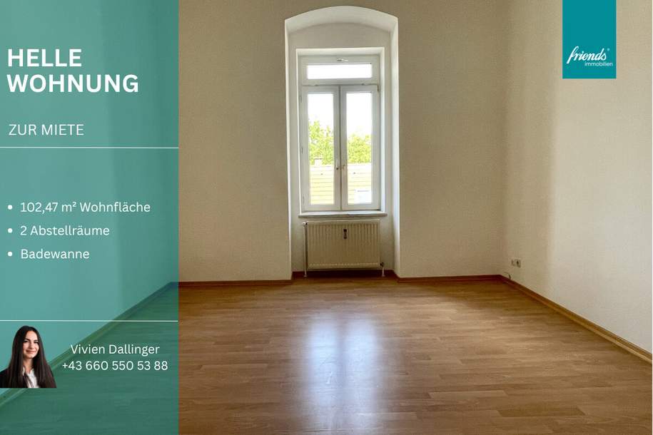 Helle 3-Zimmer-Wohnung mit 102 m², Wohnung-miete, 1.114,13,€, 2434 Bruck an der Leitha