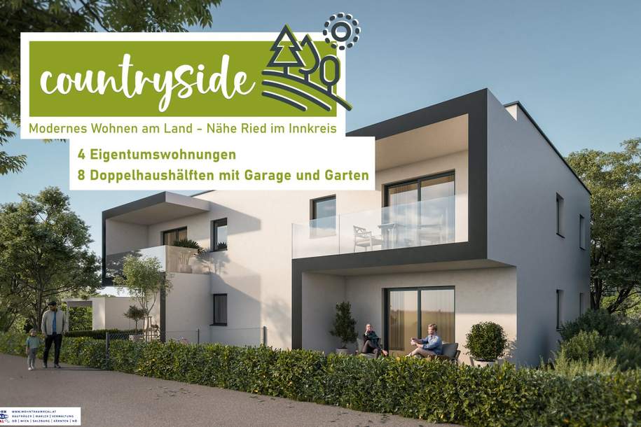 Tolle Gartenwohnung in Gries nähe Reid (Top 4) mit Carport – NEUBAU zu verkaufen, Wohnung-kauf, 269.000,€, 4922 Ried im Innkreis