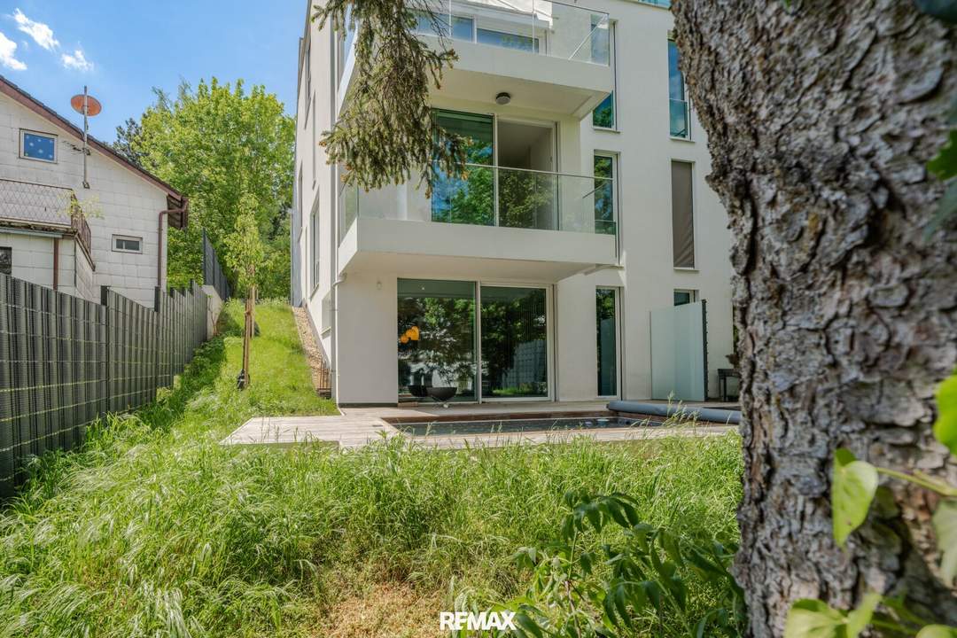 Ruhe, Grün &amp; Luxus: 4-Zimmer- Maisonette mit 172 m² Garten und Pool