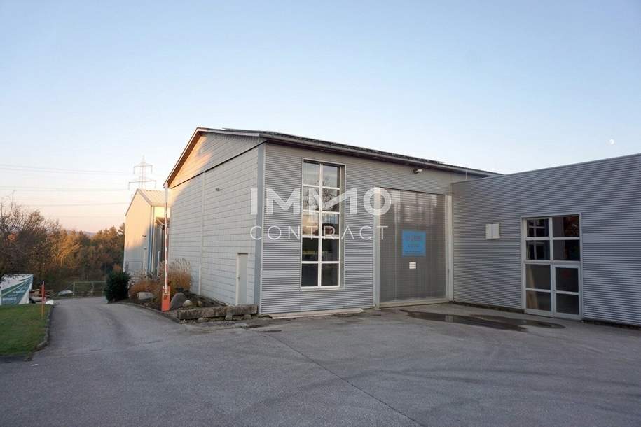 Große Lagerhalle auch beheizbar und Nebentrakt mit 740 m² Nutzfläche (Einfahrtstor 350x470) Industrieboden., Gewerbeobjekt-miete, 2.970,00,€, 3322 Amstetten