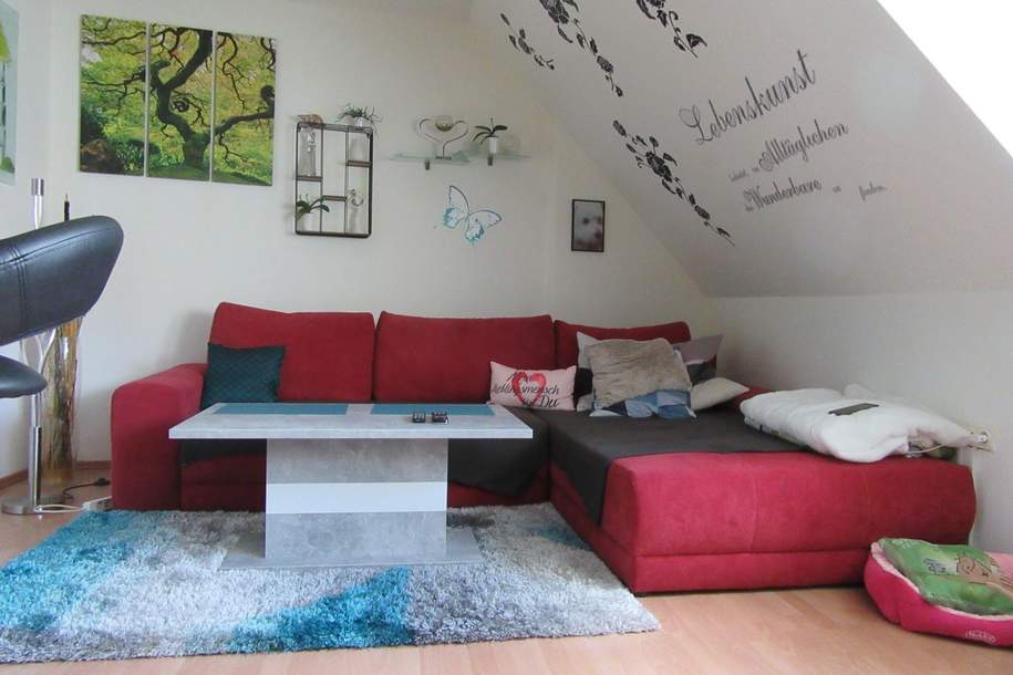 NÄHE U1 – KOMPLETT MÖBLIERTE DACHESCHOSS GARCONNIERE, Wohnung-miete, 740,00,€, 1220 Wien 22., Donaustadt