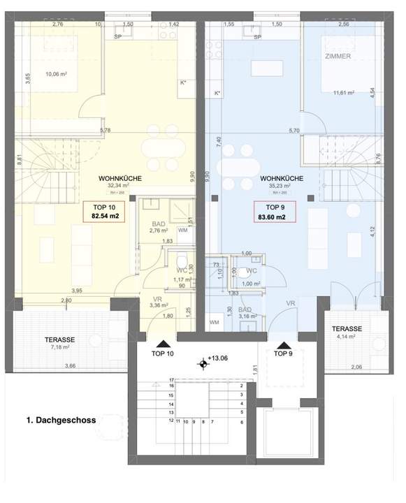 DG Maisonette - Erstbezug I Fußbodenheizung I südseitiger Balkon I Luftwärmepumpe inkl. Kühlung I 3fach Verglasung mit Außenjalousien I Schlüsselfertig