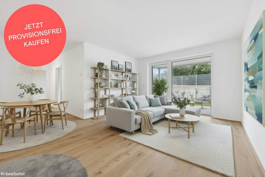 PROVISIONSFREI! Geschmackvoll gestaltete 3-Zimmer-Gartenwohnung | Terrasse | Abendsonne