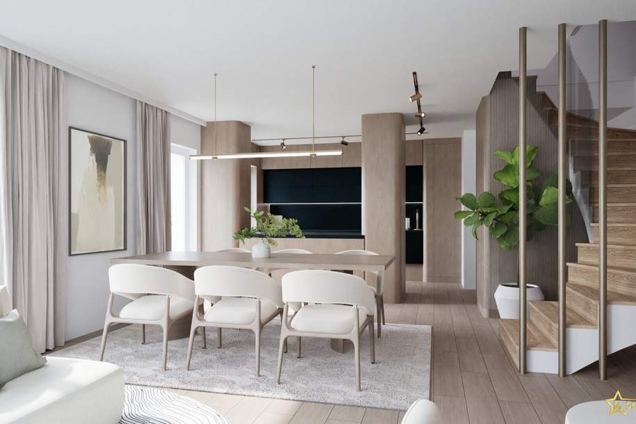 IN BAU! TOPPREIS! NEUES PROJEKT. 5 ZIMMER-ZIEGELHAUS, LUFTWÄRMEPUMPE, BODENHEIZUNG UND KST/ALUMINIUM-FENSTER. Provisionsfrei für den Käufer., Haus-kauf, 585.000,€, 1210 Wien 21., Floridsdorf