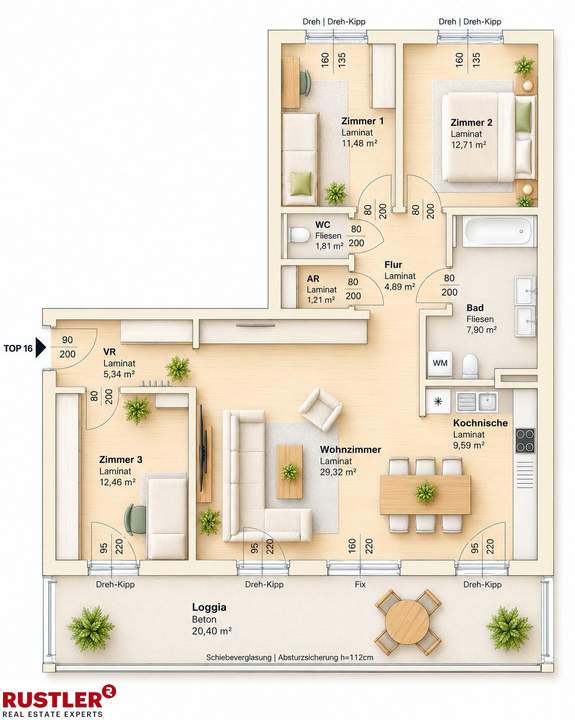 NEUBAU MIT RAUMGEFÜHL | 4-Zimmerwohnung mit großer Loggia