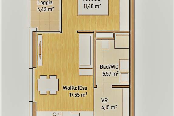 Wohnen in Graz, Eggenberg - Moderne Eigentumswohnung (38m²) mit Loggia! Provisionsfrei!, Wohnung-kauf, 232.884,€, 8020 Graz(Stadt)
