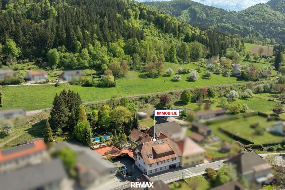 Wohnen, arbeiten und investieren in Bestlage: Exklusive Wohn-/Gewerbeimmobilie mit Pool, parkähnlichem Garten und großem Entwicklungspotenzial in St. Paul, Haus-kauf, 1.250.000,€, 9470 Wolfsberg