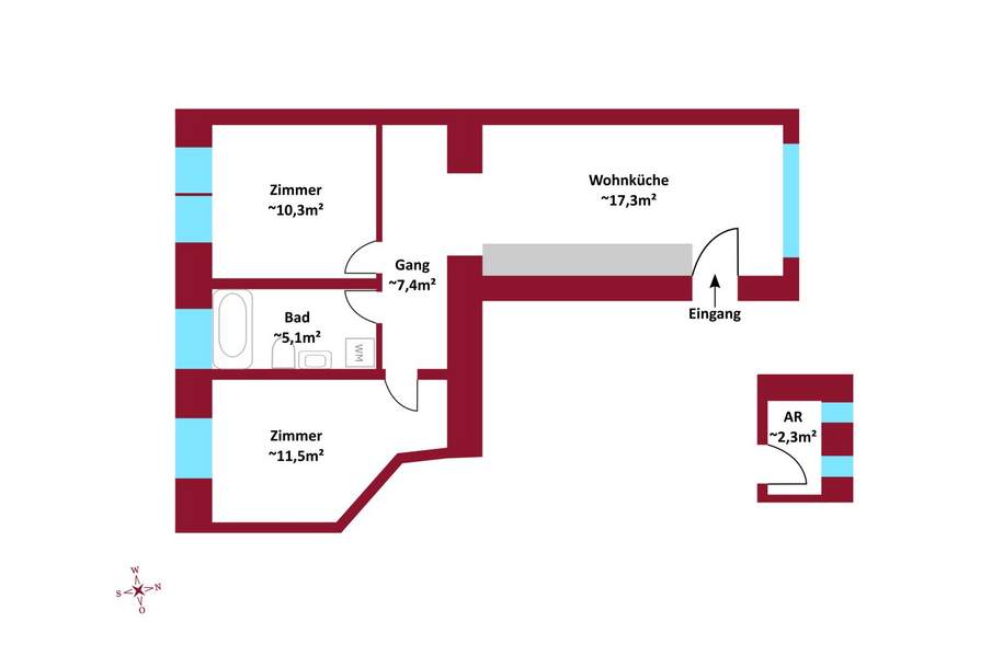 Erstbezug nach Kernsanierung, Luftwärmepumpe, Fußbodenheizung I Sonderwünsche / Raumgestaltung in aktueller Bauphase noch möglich I, Wohnung-kauf, 339.000,€, 1100 Wien 10., Favoriten