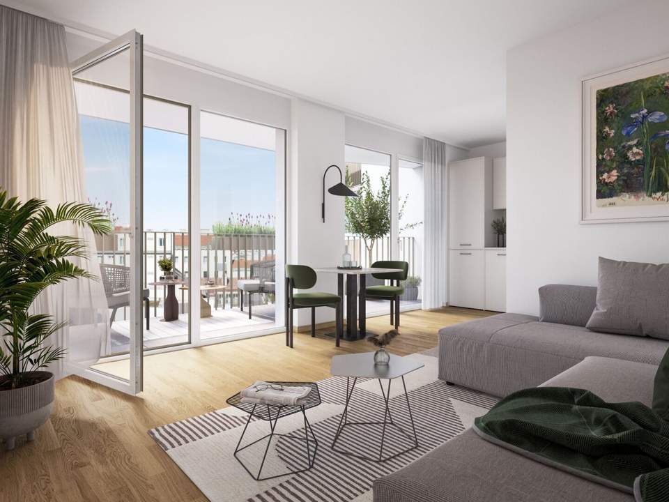 Moderne 2-Zimmer-Wohnung mit Loggia - Nachhaltiges Wohnen beim Yppenplatz