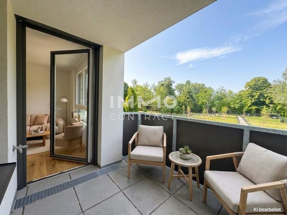 Perfekt aufgeteilte 2-Zimmer Wohnung mit Freifläche &amp; Blick ins Grüne – jetzt provisionsfrei!