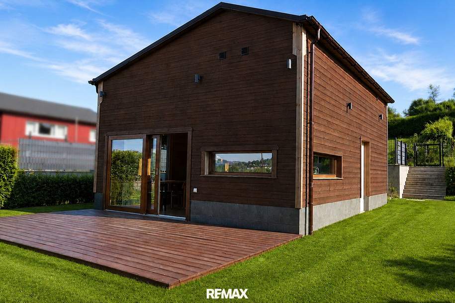 Erstbezug in Leonding: Ferienhaus mit Garten, Terrasse &amp; Sauna, 3 Zimmern auf 58 m², Haus-kauf, 149.000,€, 4060 Linz-Land