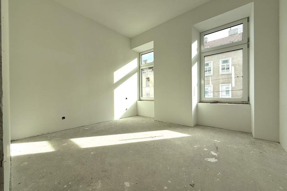 Erstbezug sanierter Altbau in Fertigstellung I ruhige hofseitige Loggia I Luftwärmepumpe I Fußbodenheizung I Schlüsselfertig., Wohnung-kauf, 295.000,€, 1160 Wien 16., Ottakring