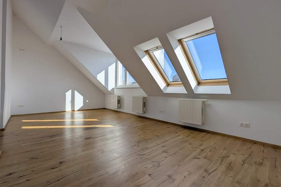 Lichtdurchflutetes Dachstudio mit Top-Anbindung nahe Donaukanal, Wohnung-miete, 770,00,€, 1200 Wien 20., Brigittenau