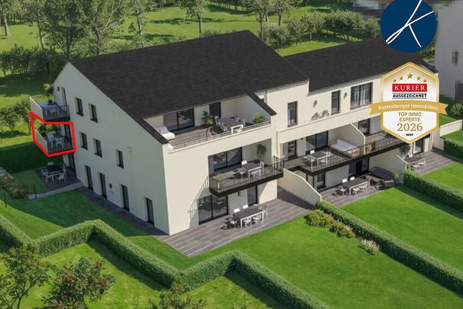 2-Zimmer Wohnung mit 9m² Balkon und Blick in´s Grüne (Top 7) - Neubauprojekt am Kremser Steindl, Wohnung-kauf, 389.000,€, 3500 Krems an der Donau(Stadt)