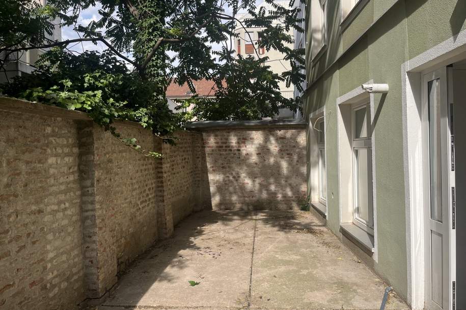 Bräuhausgasse - hofseitiges Souterrainlokal mit Garten bzw. Terrasse zu vermieten, Gewerbeobjekt-miete, 783,33,€, 1050 Wien 5., Margareten