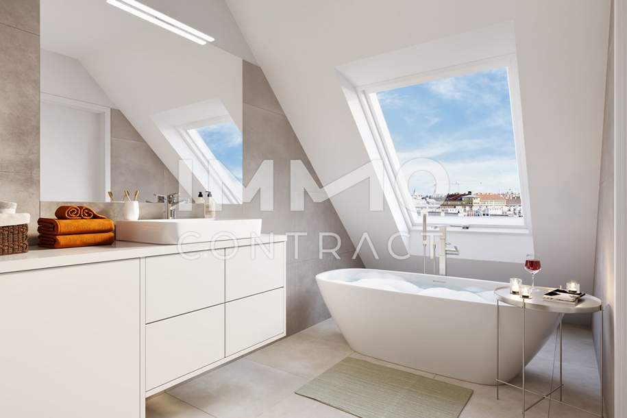 Wohnen im Dachgeschoß! 3 Zimmer, 2 Bäder en-suite! NEUBAU!, Wohnung-kauf, 974.100,€, 1160 Wien 16., Ottakring
