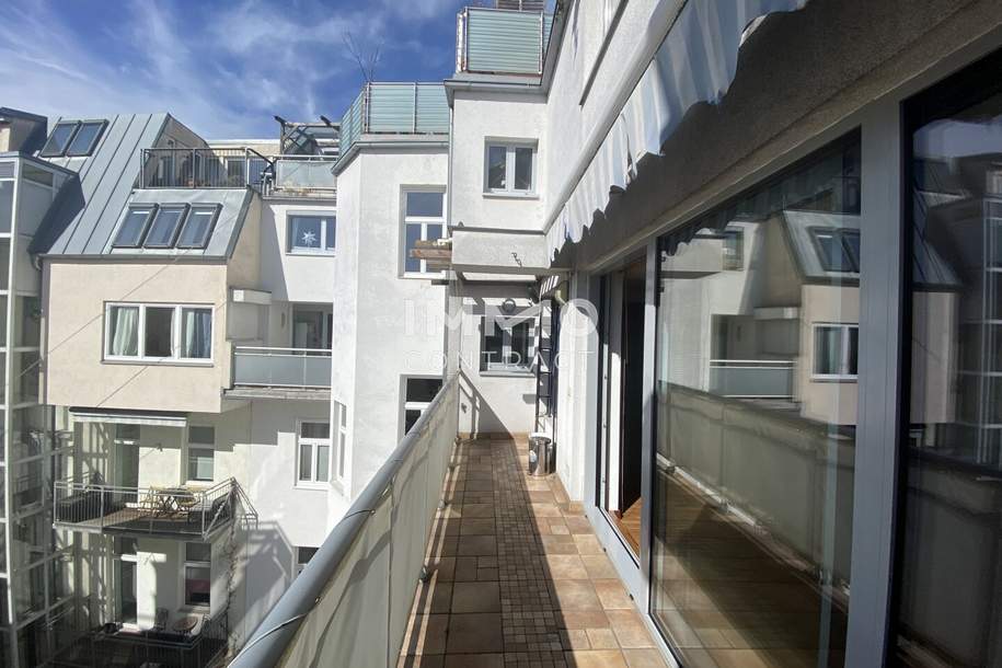 Exklusive 4-Zi-Terrassenwohnung 120m², Balkon, Kamin, Einbauküche, 1040 Wien mieten!, Wohnung-miete, 2.400,00,€, 1040 Wien 4., Wieden