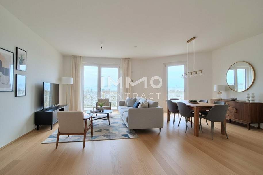 Erstbezug im Hirschfeld: Stilvolle 3-Zimmer-Wohnung mit XXL-Balkon und Geothermie-Komfort, Wohnung-kauf, 403.000,€, 1210 Wien 22., Donaustadt
