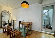 Außergewöhnliche Dachgeschoss-Maisonette mit Dachterrasse und beeindruckendem Wienblick nahe Naschmarkt