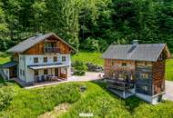 Luxuriöse Waldliegenschaft in idyllischer Lage bei Bad Goisern am Hallstättersee – Ruhe, Natur &amp; drei charmante Wohneinheiten in zwei Häusern