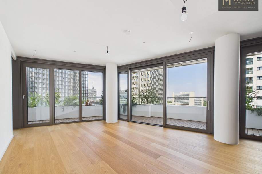 Danubeflats – Exklusive 2-Zimmer-Wohnung im höchsten Wohnhochhaus Österreichs mit zwei Balkonen, Spa und Blick auf die Neue Donau, Wohnung-miete, 2.950,00,€, 1220 Wien 22., Donaustadt