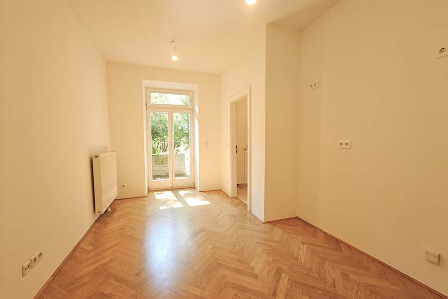 (Reserviert) Nähe Raimund Theater: Hofruhelage + Großer Garten mit Terrasse + 6 Min. zur U4 + Perfekte Wohnlage + Südwest-Ausrichtung + Garage optional, Wohnung-kauf, 290.000,€, 1060 Wien 6., Mariahilf
