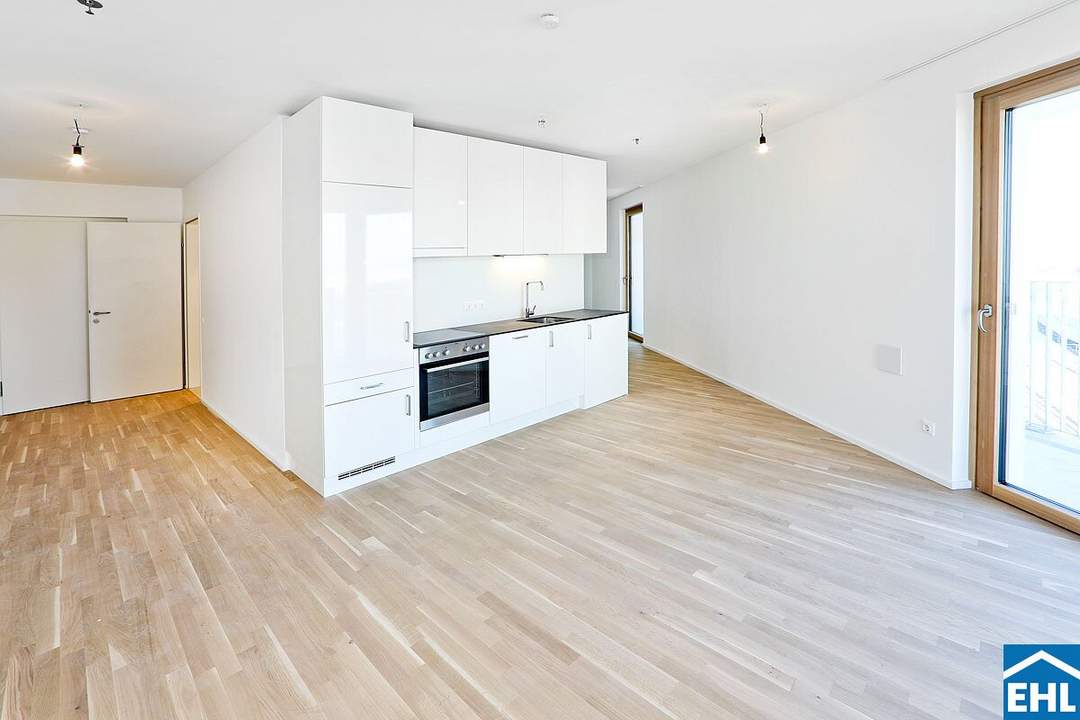 Sonnwendviertel: 1-Zimmer-Wohnung mit Balkon in der 4. Etage – Fitnessraum, Co-Working &amp; Rooftop-Terrasse inklusive!