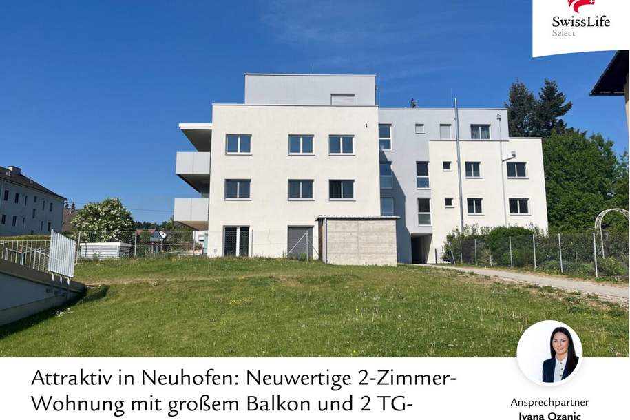 Attraktiv in Neuhofen: Neuwertige 2-Zimmer-Wohnung mit großem Balkon und 2 TG-Plätzen, Wohnung-kauf, 259.000,€, 4501 Linz-Land