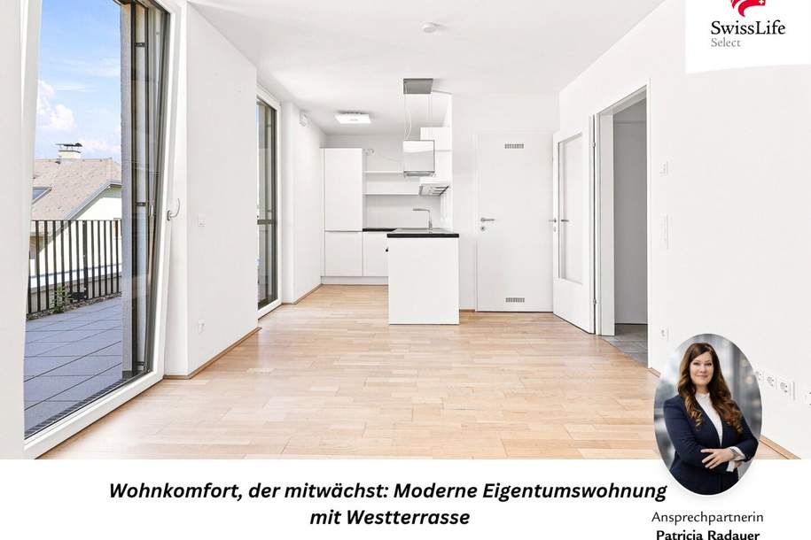 Ihr Logenplatz in Oberndorf mit Sonnenterrasse und 3-Zimmer-Potenzial, Wohnung-kauf, 384.000,€, 5110 Salzburg-Umgebung